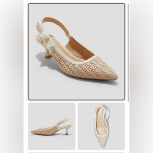 a new day Cream and Tan Slingback Heels